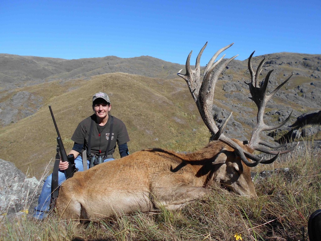 Beverly R. with her beautiful 352" stag